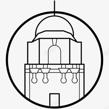 世界城市日汤姆塔钟楼城市图标图标