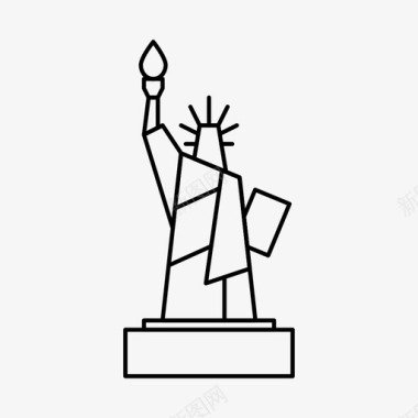 春节旅游自由女神像美国纪念碑图标图标