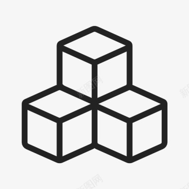 相框素描方糖方块几何学图标图标
