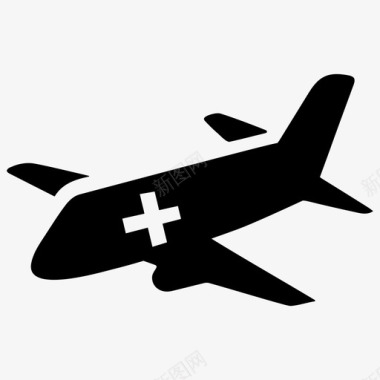 空中救护飞机急救图标图标