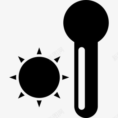 测量夏季温度的温度计工具和器具夏季时间图标图标