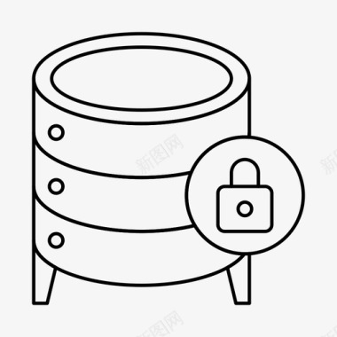 锁锁数据库服务器存储图标图标
