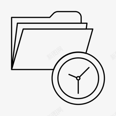 文件夹时钟文件时间表图标图标