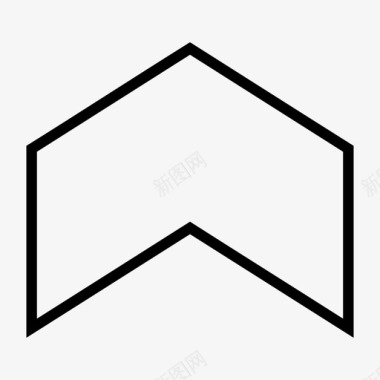 不规则背景图形V形向上箭头方向图标图标