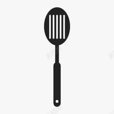开槽勺厨房工具勺子图标图标