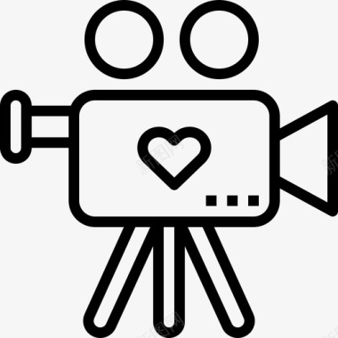 婚礼服装婚礼视频相机爱情图标图标