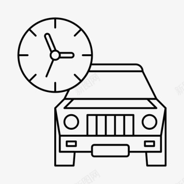 汽车图标汽车保养时钟时间表图标图标