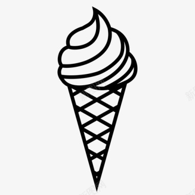 冰淇淋蛋卷冷冻酸奶图标图标