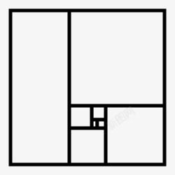 分割正方形黄金分割几何黄金比例图标高清图片