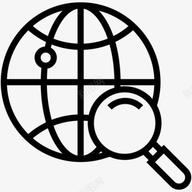搜索图标搜索位置地球仪互联网搜索图标图标