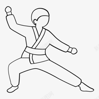 跆拳道背景武术柔道空手道图标图标