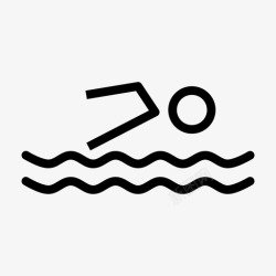 会游泳游泳水上运动奥运会图标高清图片
