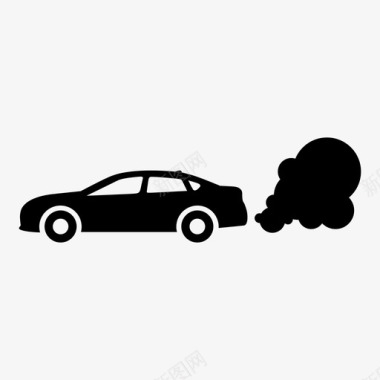 汽车汽车尾气汽车污染图标图标