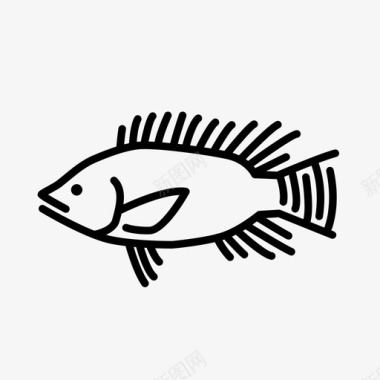 罗非鱼鱼钓鱼图标图标