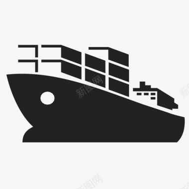 卡通船船货物港口图标图标