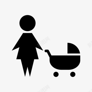 婴儿推车母亲保姆推车图标图标
