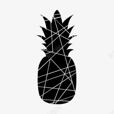 菠萝水果几何形图标图标