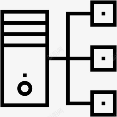 卡通数据连接网络服务器数据库服务器连接图标图标