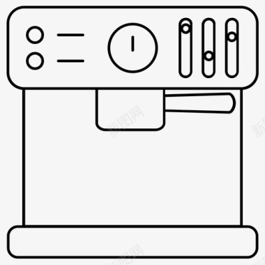 老年机矢量浓缩咖啡机咖啡师酿造图标图标