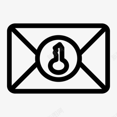信封钥匙信件隐私图标图标