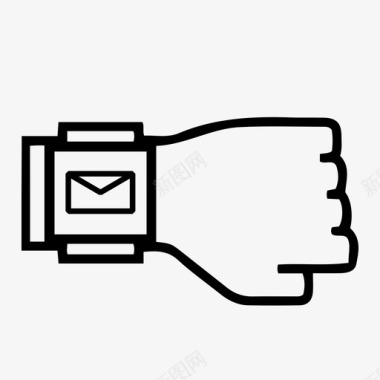 鹅卵石邮寄智能手表电子邮件鹅卵石手表图标图标