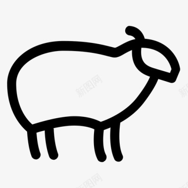 动物绵羊山羊羊毛脂图标图标