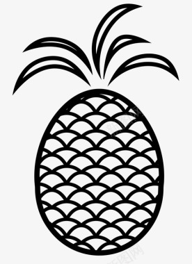 菠萝水果果汁图标图标