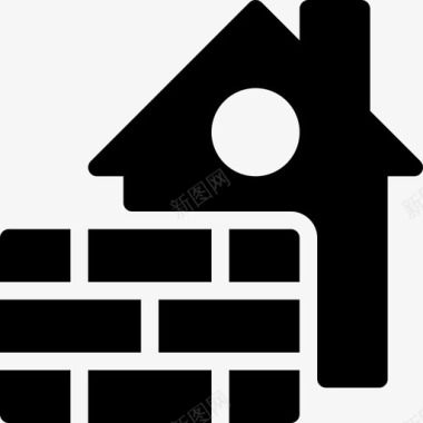 砖房建筑房产图标图标
