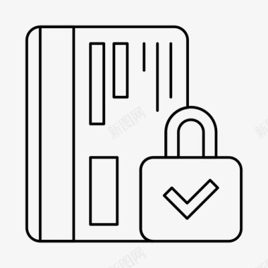 信用卡盗用安全信用卡锁在线图标图标