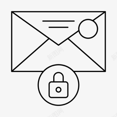 锁定关闭消息电子邮件信件图标图标