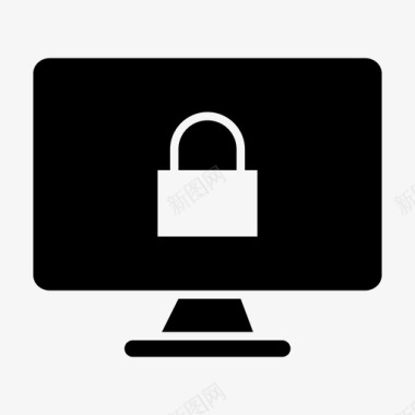 个人计算机监视器保护显示计算机锁图标图标