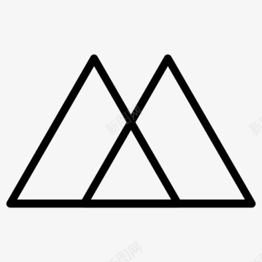 三角形几何的直线的图标图标