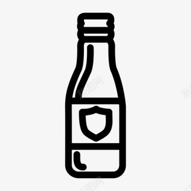 汽水瓶玻璃瓶塑料瓶图标图标