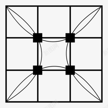 正方形的背景造型十字线点图标图标