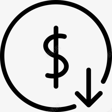 低至七折美元低货币减少图标图标