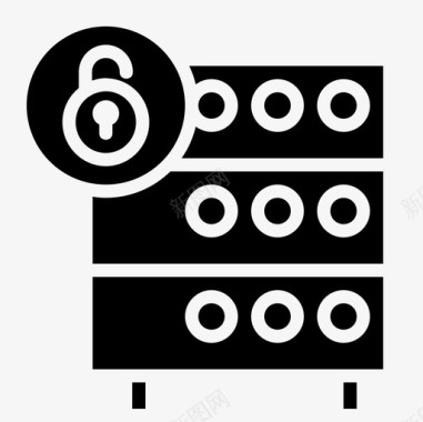 服务器数据库锁安全图标图标