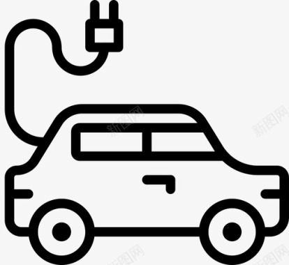 汽车轮廓电动汽车汽车交通工具图标图标