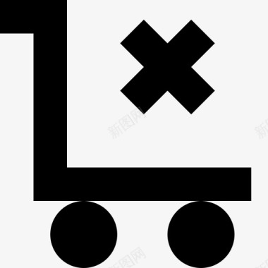 删除干净购物车交叉电子商务图标图标