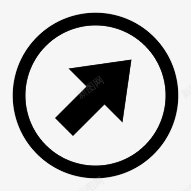 右上箭头圆方向箭头和方向图示符图标图标