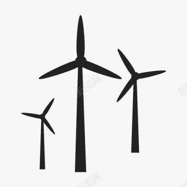 花瓣风车风力涡轮机风力发电风车图标图标