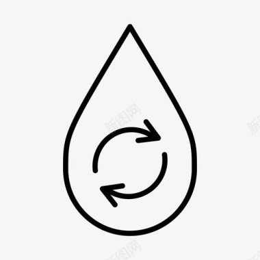 水滴回收圆形箭头环境图标图标