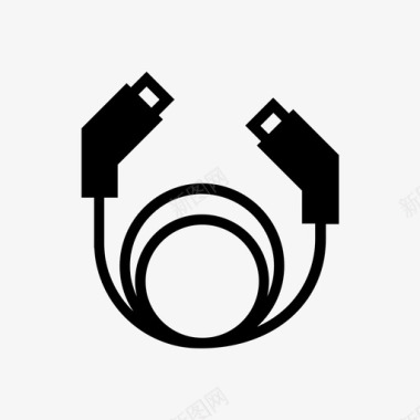 充电电缆电动汽车插电式图标图标