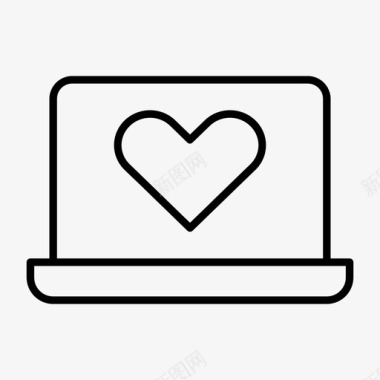 最爱的笔记本心脏笔记本电脑屏幕图标图标