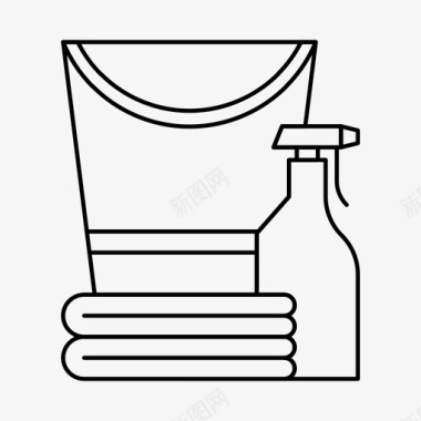 雪花桶清洁桶瓶子清洁剂图标图标