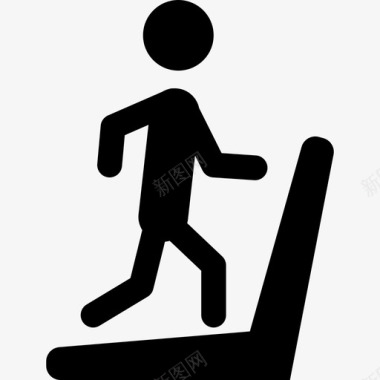 轮廓的人在跑步机上跑步的人的轮廓运动运动图标图标