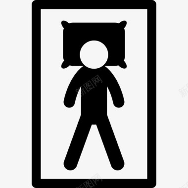 设计甜蜜疲惫的男人躺在床上休息人们甜蜜的梦图标图标
