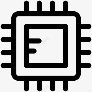 电脑芯片处理器夹电脑芯片集成电路图标图标