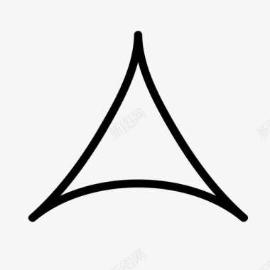 折叠三角形扭曲三角形几何图标图标