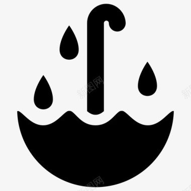 雨水收集节约用水雨伞图标图标