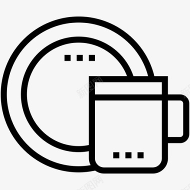 盘子和杯子咖啡杯子图标图标